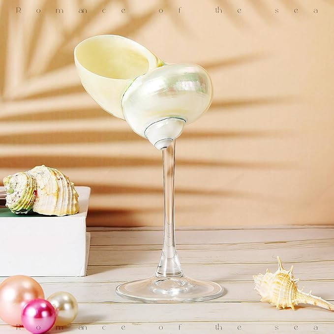 Conch Shell Wine Glasses Wedding Wine Cup Martini Goblet Cocktail Drinkware Drinking Stemware for... | Amazon (US)