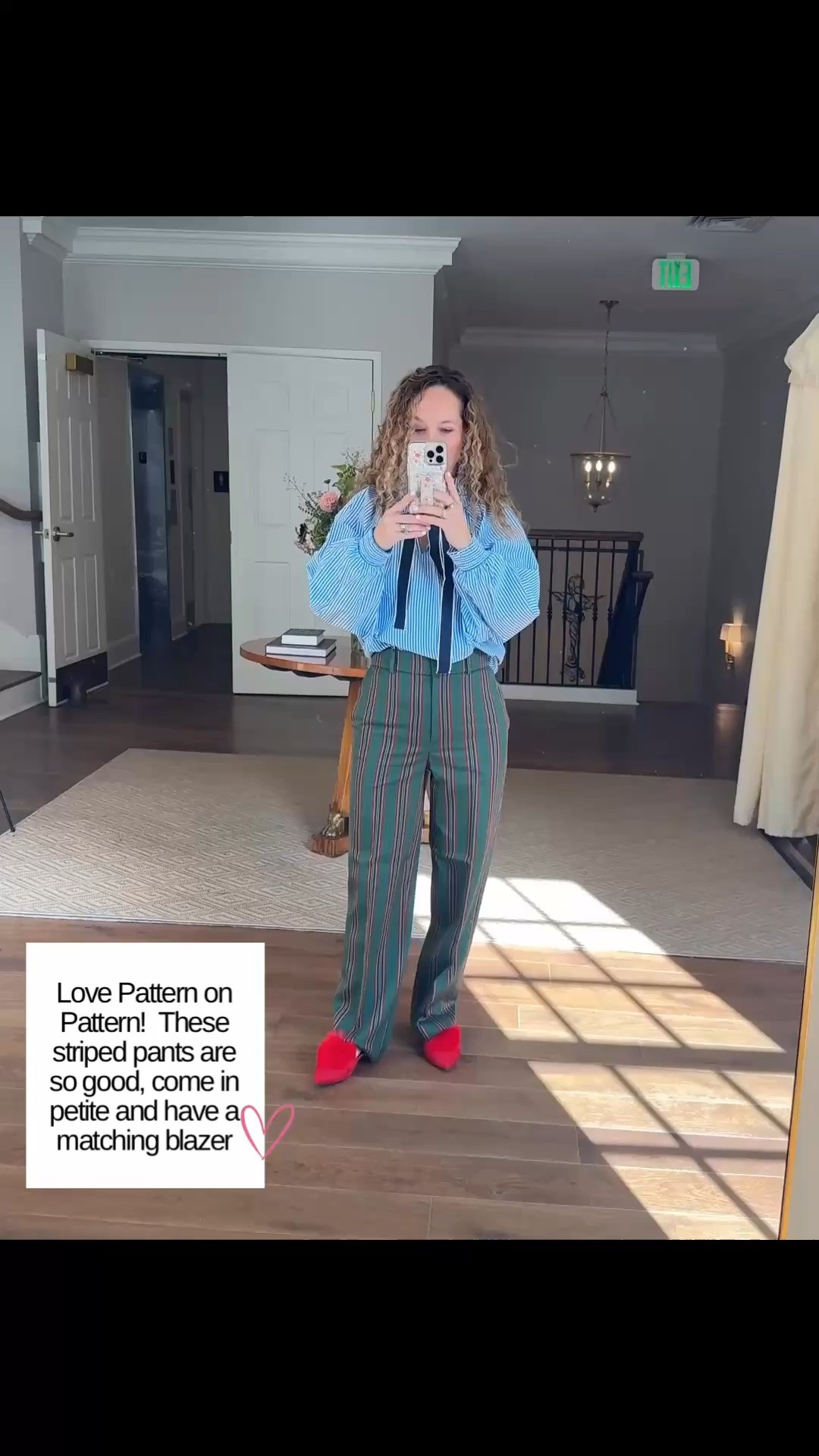 I love pattern on pattern!  The striped shirt with bow paired with the stripe pants is perfection!  But if too many stripes are too much for you, each of these pieces can be worn separately!  Pants come in petite!!  I'm wearing a 2 regular here because they didn't have petites in person.  But I will be ordering the petite! @Boden (US)

#LTKOver40 #LTKPetite #LTKootd
