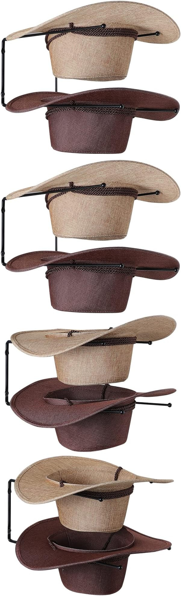 Taozun Cowboy Hat Rack for Hat Storage - 8 Pieces Wall Hat Holder Store and Display Cowboy Hat Co... | Amazon (US)