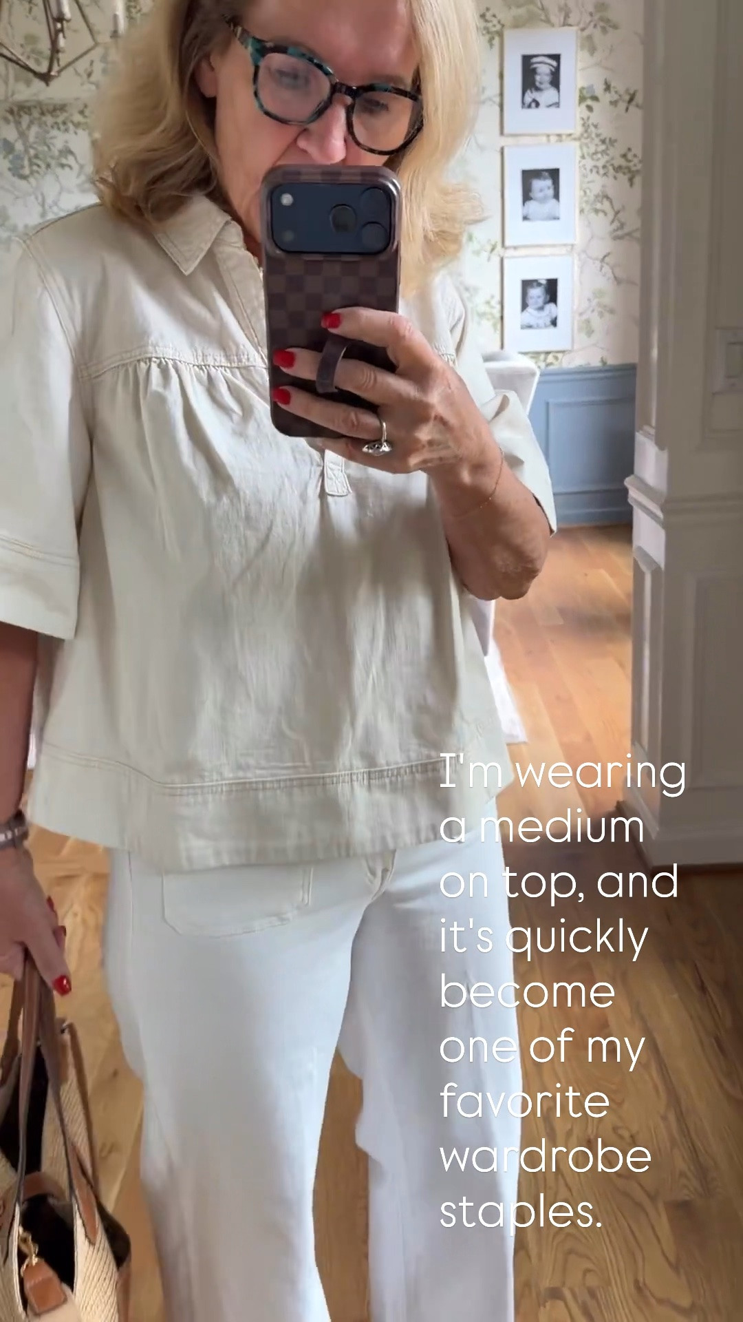 I've already worn this ecru denim canvas top twice in one week, that's how much I love it! The structured fabric gives it a polished look while still being easy to wear, and the neutral ecru color pairs beautifully with denim, white pants, shorts, or skirts. I'm wearing a medium, and it's quickly become one of my favorite wardrobe staples.

💡 LTK MADE EASY
❤️ Heart = Support my posts!
🔖 Save = Get sale & restock alerts
📋 Lists = Keep favorites organized
📲 Share = Send lists and products to a friend. Hello, Christmas List!
💬 Comment = Ask me anything about sizing or styling. :-)

#LTKootd #LTKOver40 #LTKSaleAlert