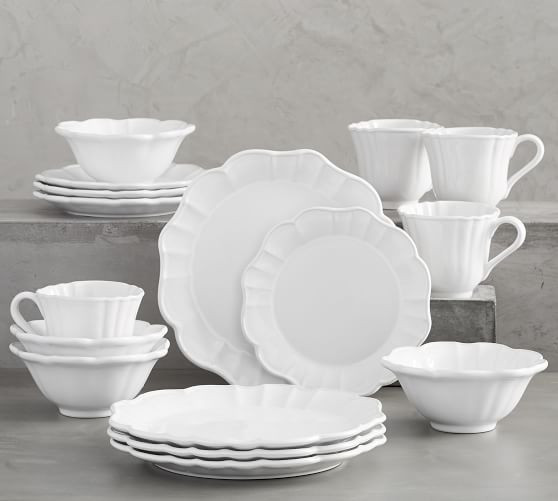 Monique Lhuillier Juliana Scalloped 16-Piece Dinnerware Set | Pottery Barn (US)