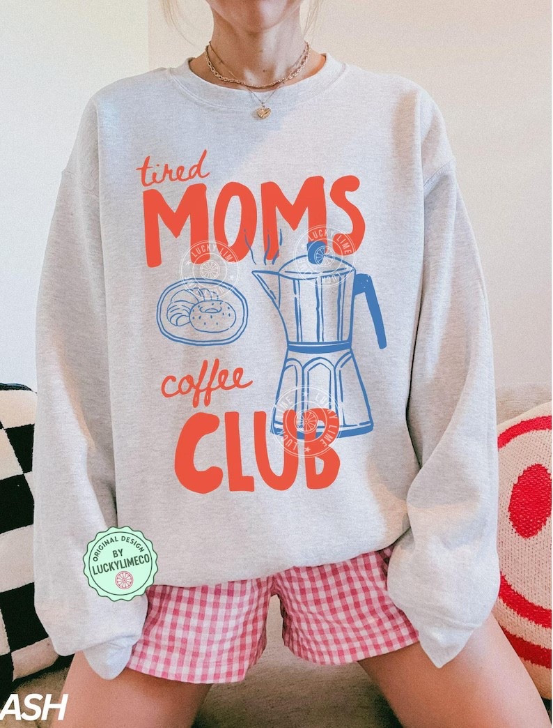 Tired Moms Coffee Club Sweatshirt, Coffee Lover Gift, Trendy Mama Sweatshirt, Tired Moms Club Shirt, Mothers Day Gift, Mom Life Sweatshirt

Personalised Stripey Mug with Blue Flowers | Name | Mama | Mummy | Mum | Nana | Grandma | Auntie | Hand painted Keepsake | Birthday Gift