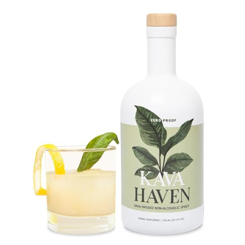 Kava Haven Non Alcoholic Spirit, 750mL Bottle | Kava Kava Drink | Non Alcohol Alternative Spirit for Mixed Drink Recipes | Low Calorie | All Natural | - Lemon Ginger Flavor (17 Servings) | Amazon (US)