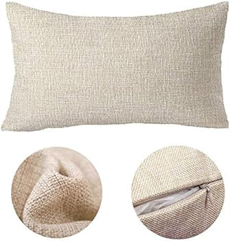 Amazon.com: Christmas Pillow Covers Merry Christmas Throw Pillow Decorative Beige Cotton Cloth Li... | Amazon (US)