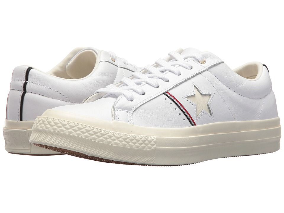 Converse - One Star(r) Piping Pack Ox (White/Enamel Red/Egret) Classic Shoes | Zappos