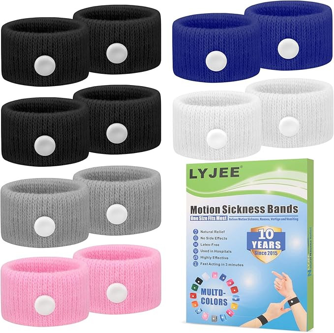 LYJEE Motion Sickness Bracelets for Adults and Kids: Motion Sickness Bands Nausea Relief for Preg... | Amazon (US)