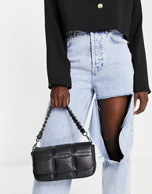 Topshop cara quilted cross body bag in black | ASOS (Global)