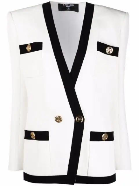 double breasted crepe jacket | Farfetch (US)