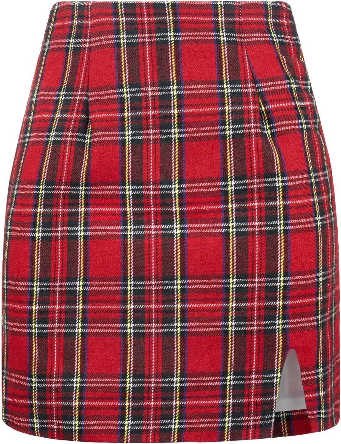 Women's High Waist Plaid Skirt Side Split Bodycon Pencil Mini Skirt | Amazon (US)