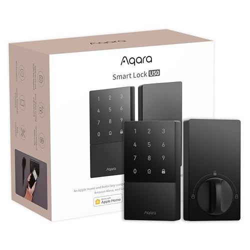 Aqara Smart Lock U50, Keyless Entry Door Lock with Apple Home Key, Bluetooth Deadbolt Lock, App Remote Control, Supports Apple HomeKit, Matter, Google Home, Alexa, IFTTT, Black | Amazon (US)