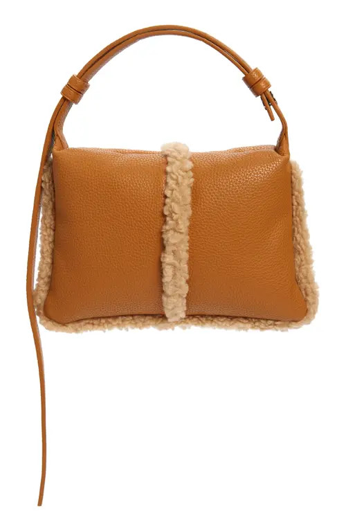 Simon Miller Mini Puffin Convertible Faux Leather & Faux Shearling Handbag in Caramel at Nordstrom | Nordstrom