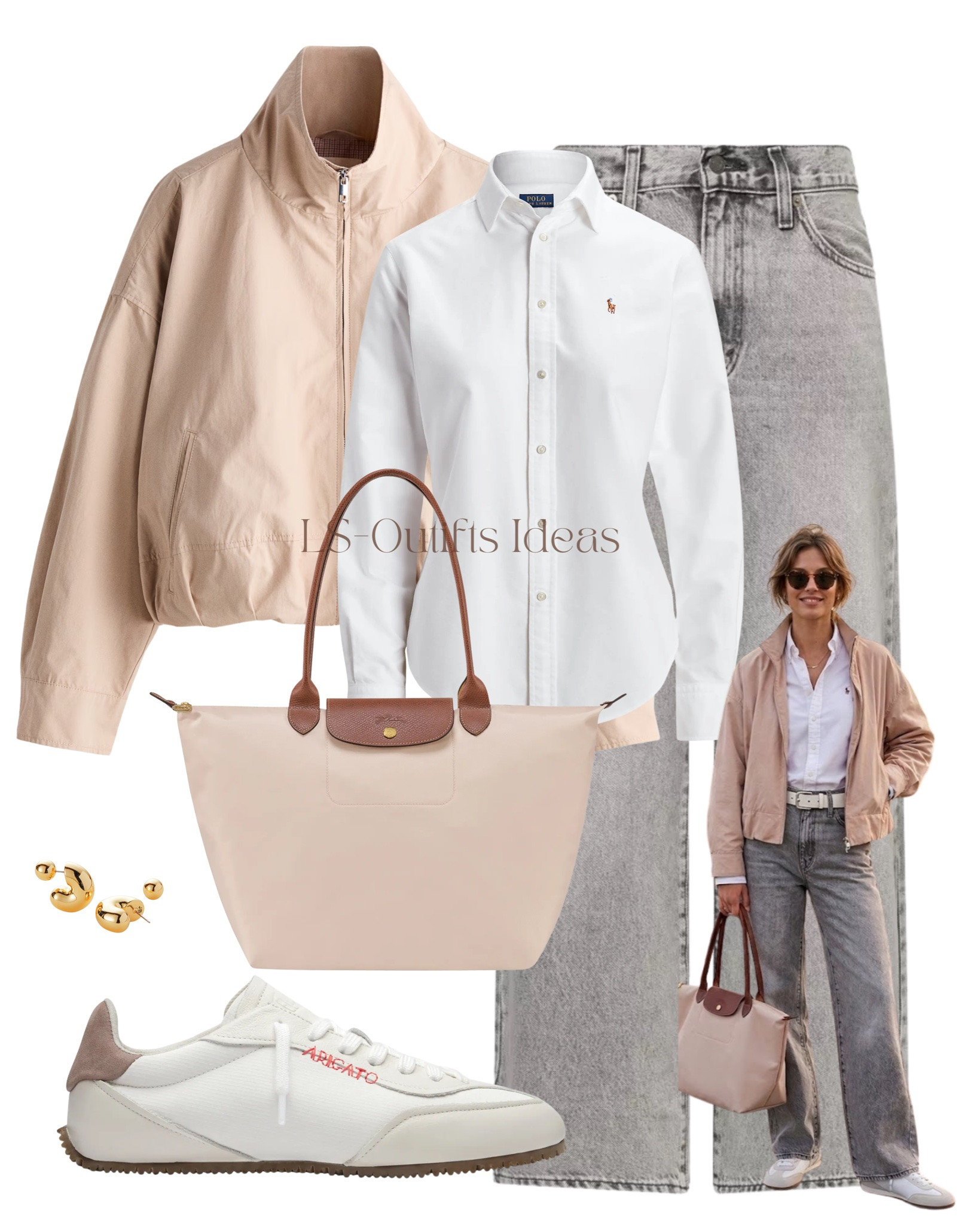 The neutral fall uniform 🤍 A crisp white button-down paired with gray wide-leg jeans and a lightweight beige jacket creates an effortless everyday look. Add neutral sneakers, a classic tote and simple gold jewelry for an easy outfit that feels casual yet put-together.

#FallOutfit #NeutralOutfit #BeigeOutfit #WhiteShirt #GrayJeans #WideLegJeans #CasualOutfit #CasualChic #EverydayOutfit #OutfitInspo #OutfitIdeas #NeutralStyle #ElevatedBasics #SneakerStyle #ClassicStyle #MinimalStyle #WomensFashion #LTKStyle

#LTKWorkwear #LTKootd #LTKU