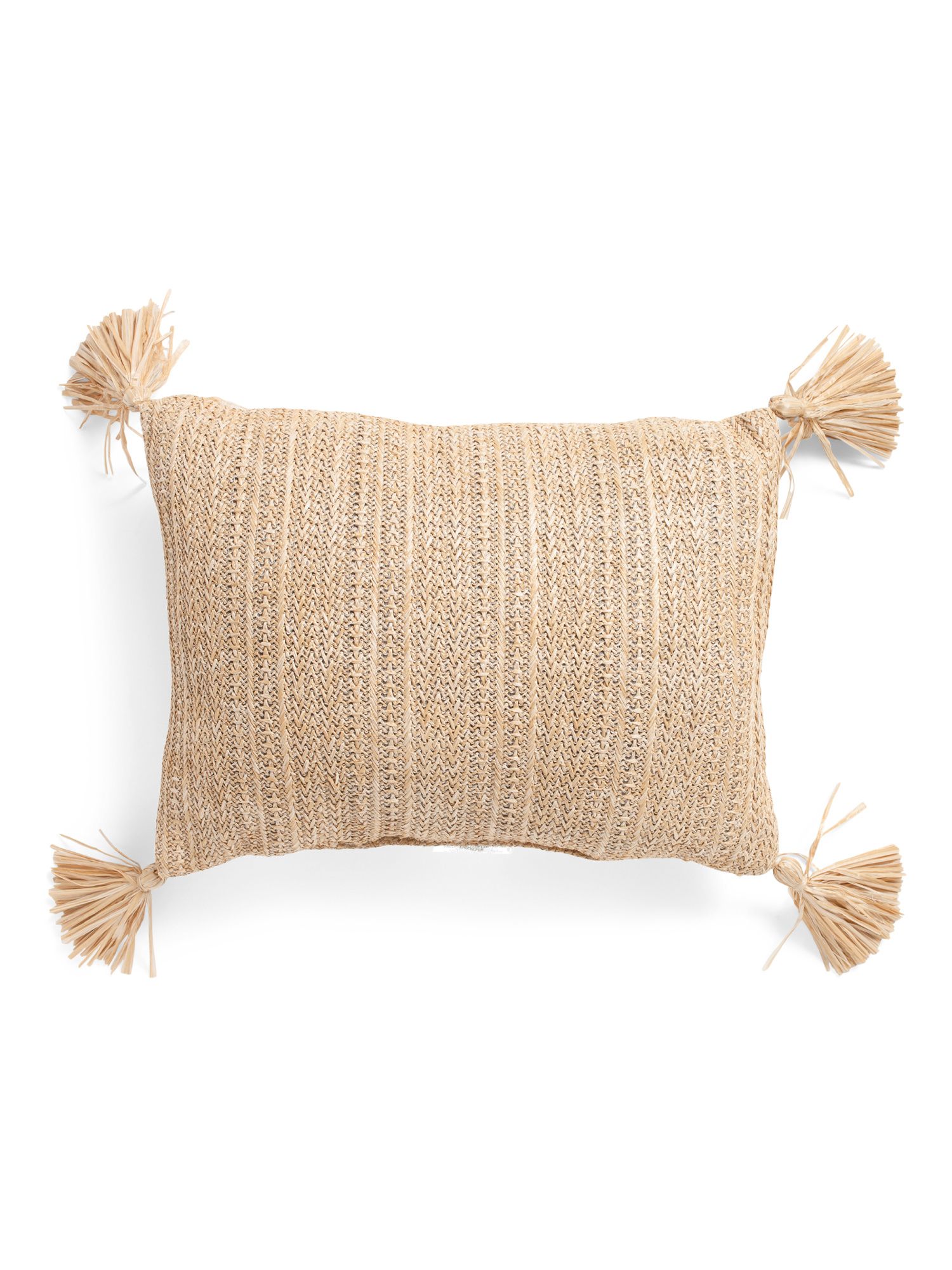 14x20 Indoor Outdoor Natural Fiber Tassel Pillow | TJ Maxx