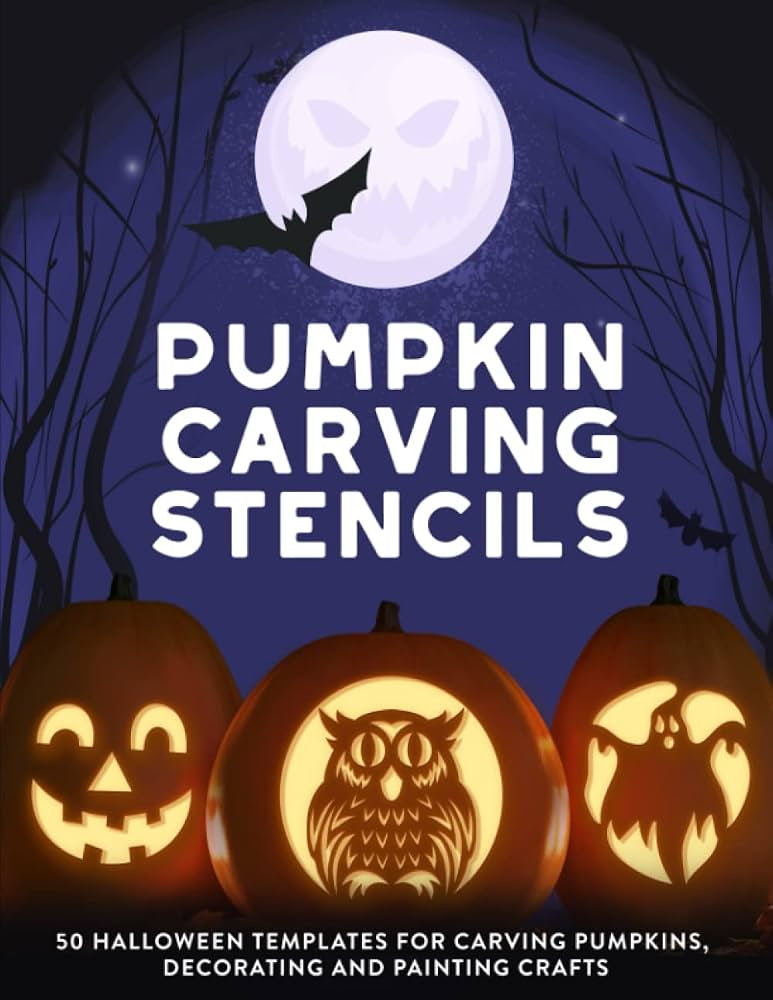 Pumpkin Carving Stencils: 50 Halloween Templates for Carving Pumpkins, Decorating and Painting Cr... | Amazon (US)