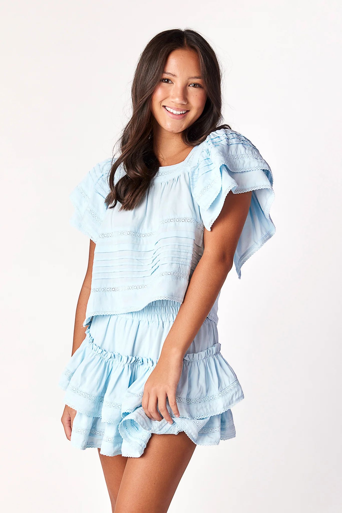 Lily Lace Top Sky Blue | Cake For Dinner