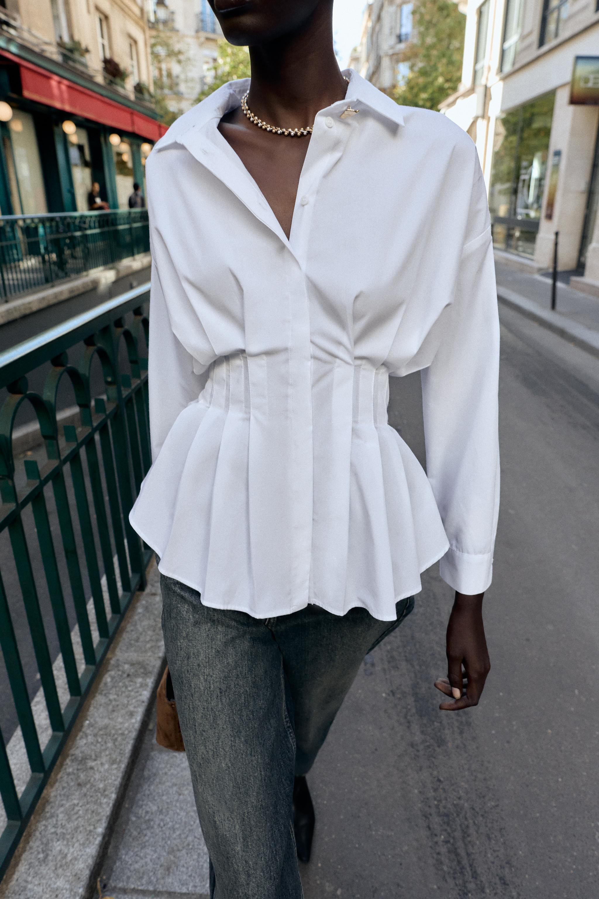 PLEATED POPLIN SHIRT | Zara US
