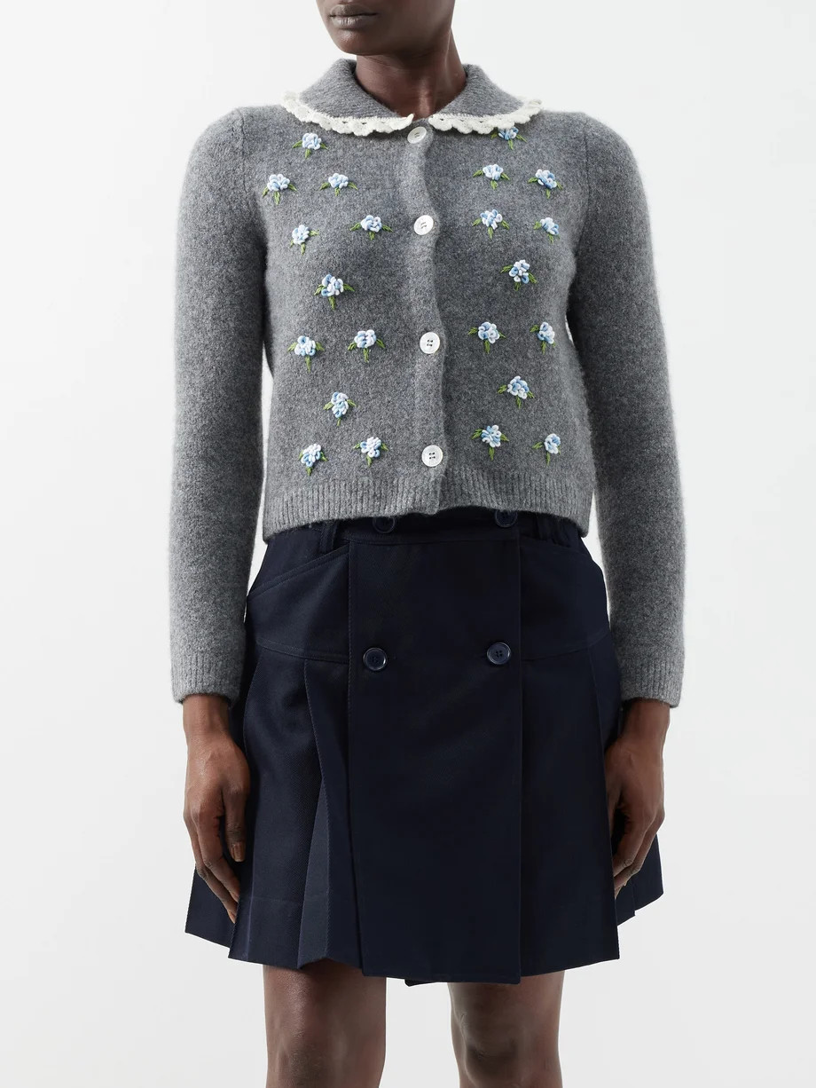 Floral-beaded wool-blend cardigan | SHUSHU/TONG | Matches (APAC)