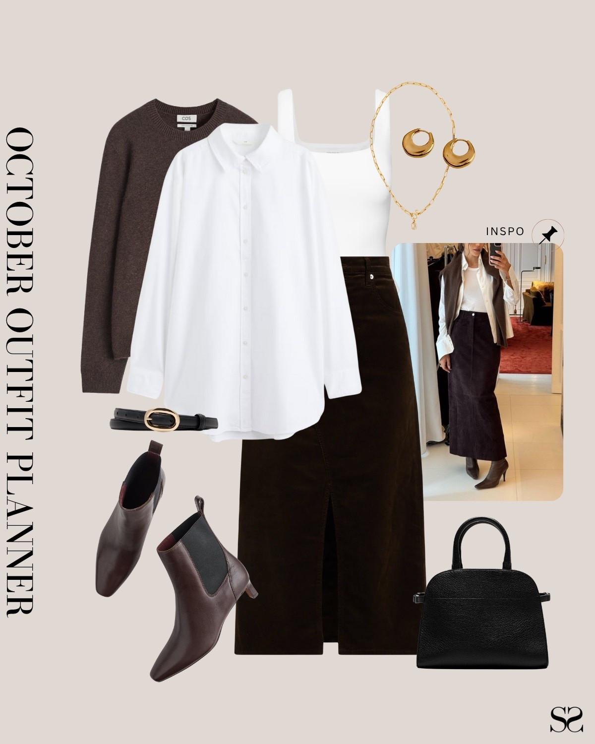 Monthly outfit planner OCTOBER: Fall outfits | denim skirt, white button up, layered sweater, ankle boots 

#falloutfit #classicstyle #casualstyle 

Image inspo credit: Pinterest


#LTKStyleTip