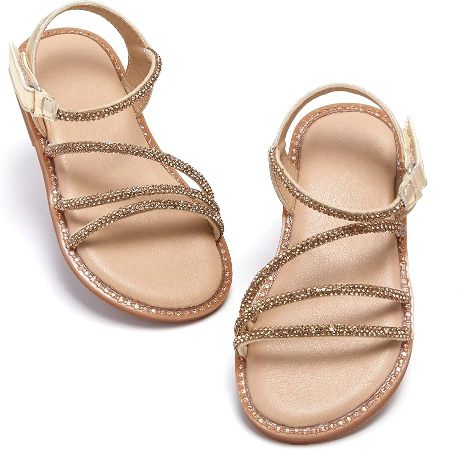 Toddler Girl Sandals - Flower Girl Summer Dress Shoes Open Toe Little Kid Wedding Party | Amazon (US)