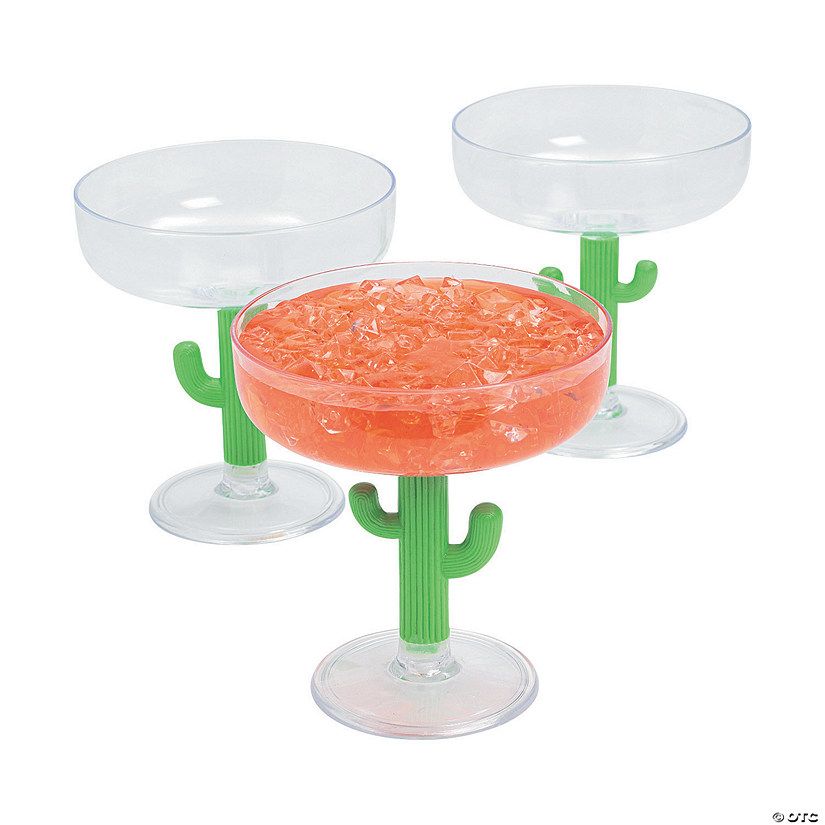 Cactus Reusable Plastic Margarita Glasses - 12 Pc. | Oriental Trading Company