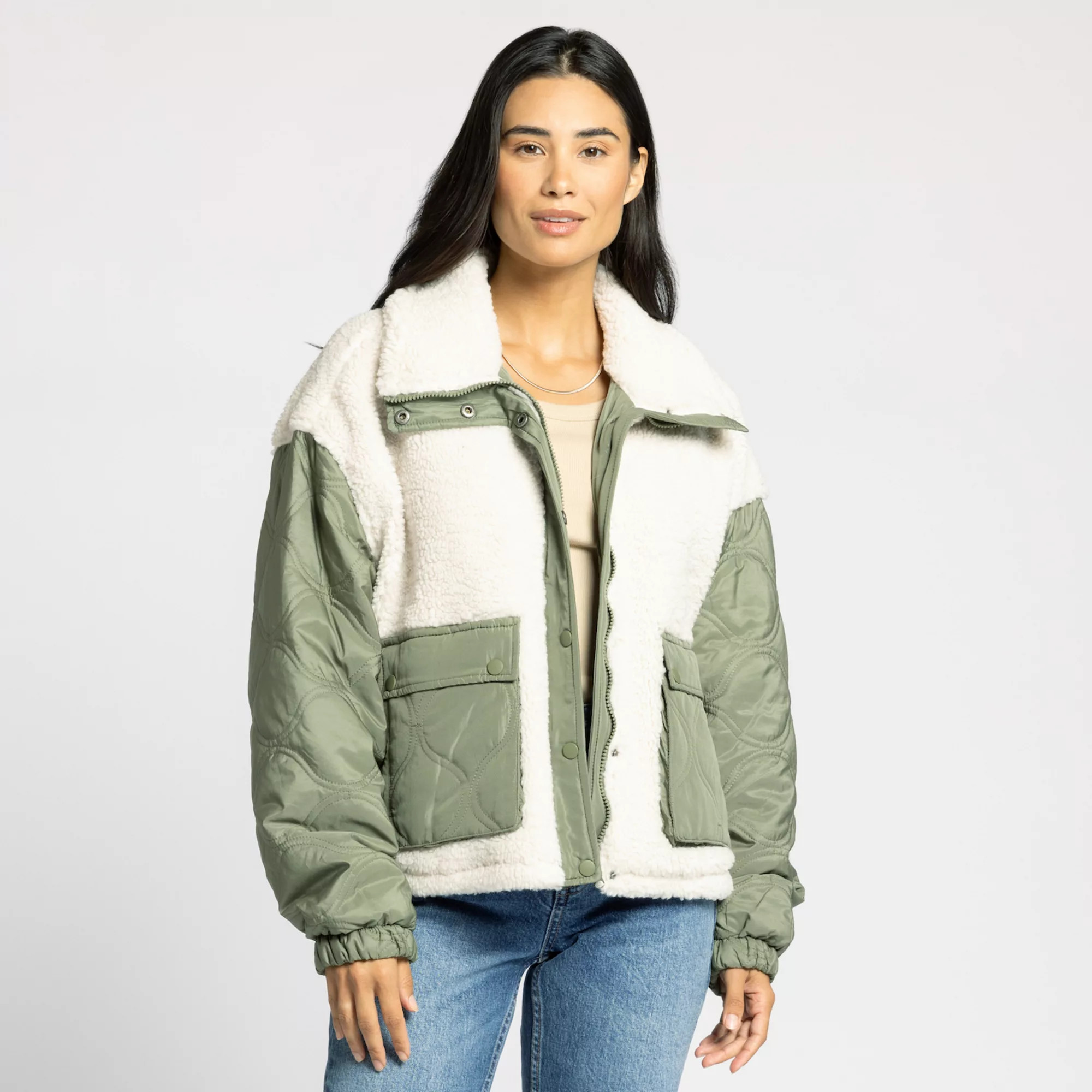 Women's Thread & Supply Sherpa Onion Quilt Jacket | Kohl's