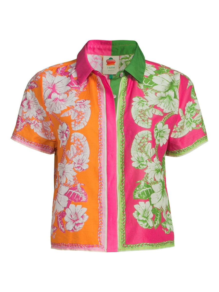 Floral Elegance Floral Print Cover-Up Shirt | Saks Fifth Avenue