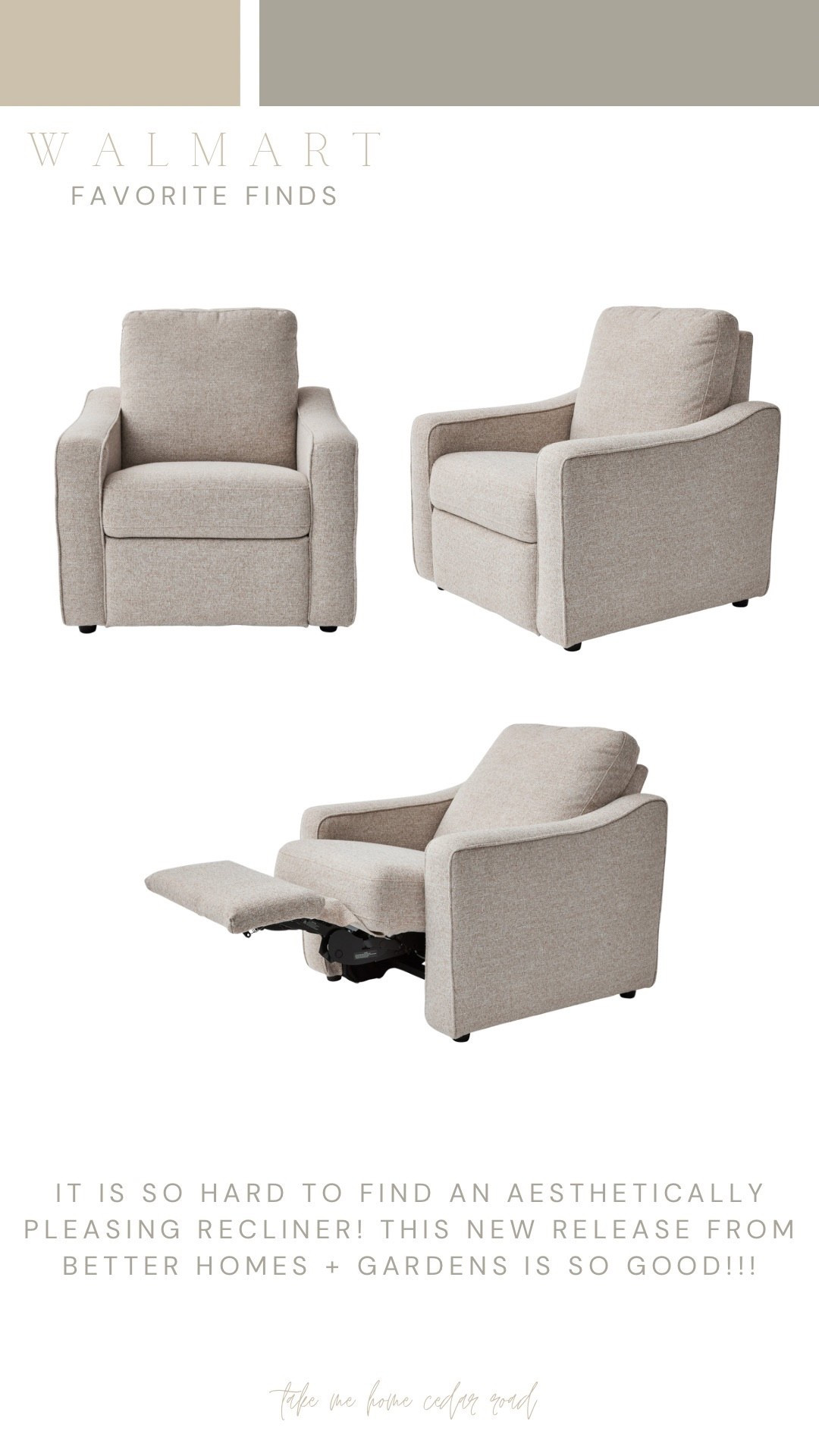 Aesthetically pleasing recliner now available at Walmart! This one is so good! 

#LTKHome