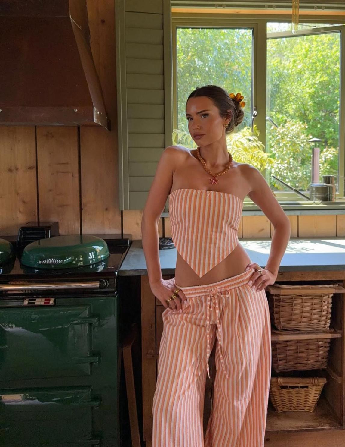 Co-ord, summer, outfit idea, holiday outfit, bandeau top, pinstripe trousers, PLT 

 #LTKuk #LTKsummer #LTKeurope