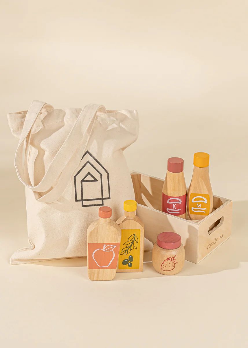 Wooden Grocery Playset - Condiments | Coco Village