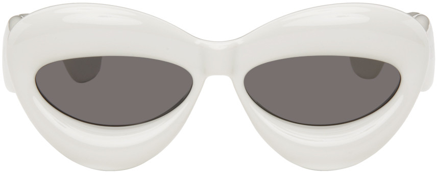 LOEWE White Inflated Cat-Eye Sunglasses | SSENSE