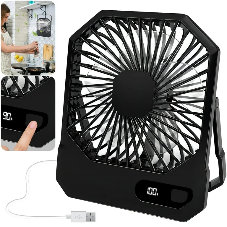 MQ 3-Speed Battery Powered Wall Mounted Desk Fans | Walmart (US)