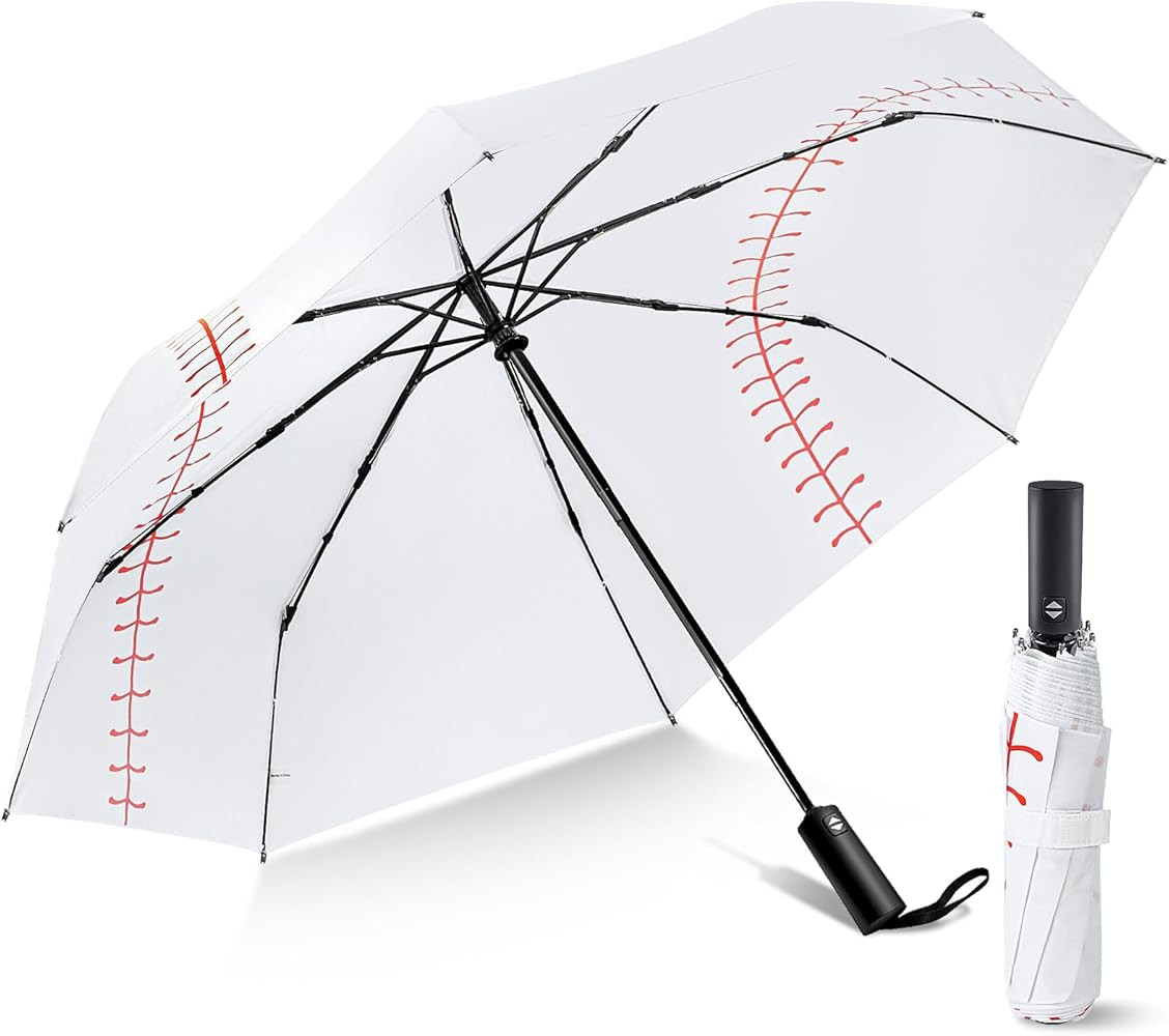 LEAGERA Baseball Umbrella Oversized 46/54inch - Large White Baseball Umbrella, Portable&Collapsib... | Amazon (US)