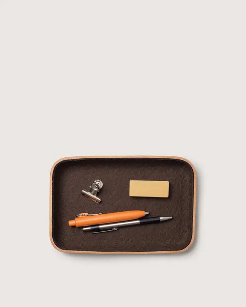 Graf Lantz Kawabon Leather/Merino Wool Large Tray in Cocoa at Nordstrom | Nordstrom