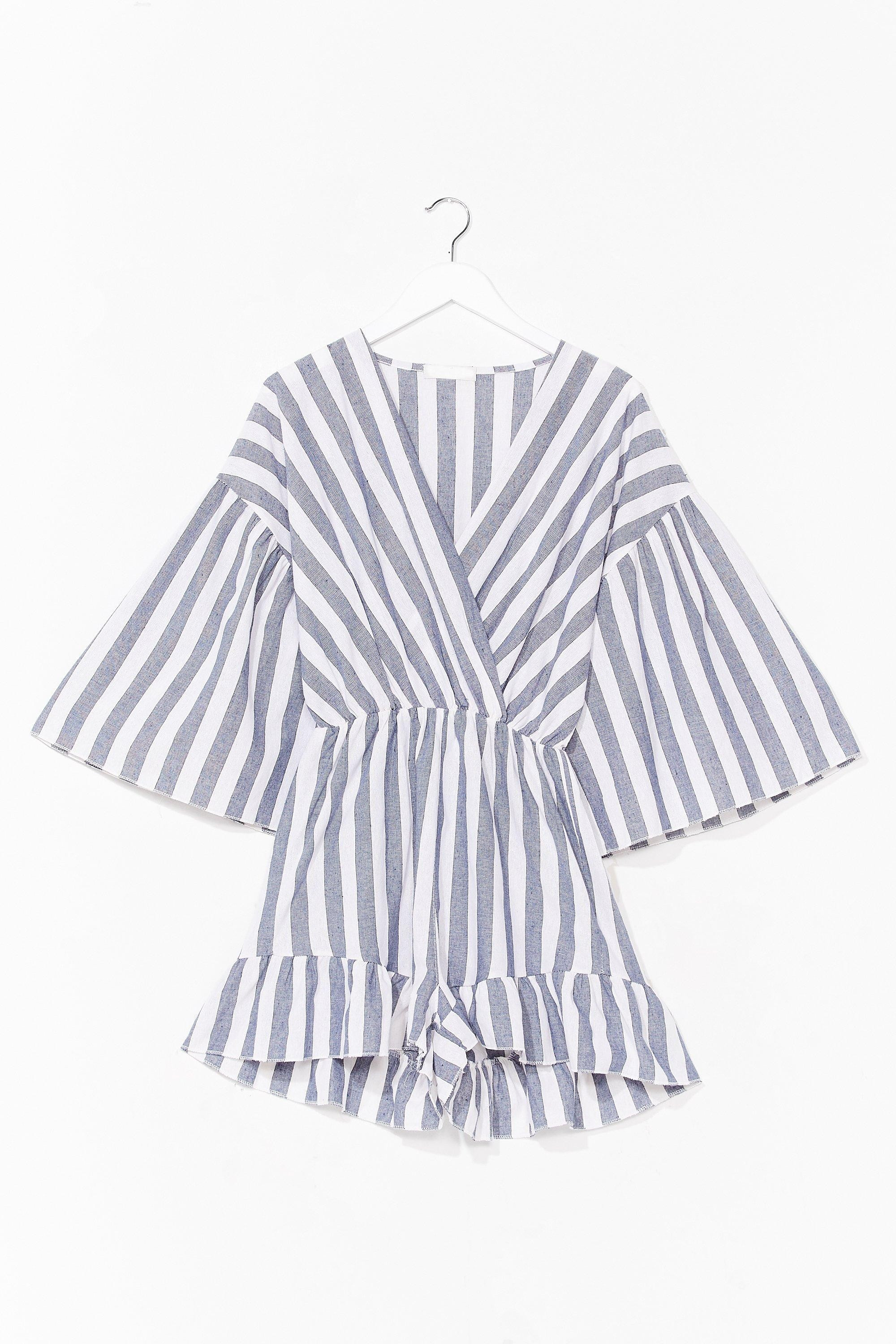 On Cloud Line Linen Stripe Romper | NastyGal (US & CA)