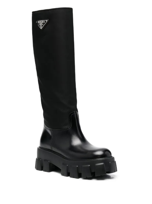Prada Kniehohe Monolith Stiefel - Farfetch | Farfetch Global
