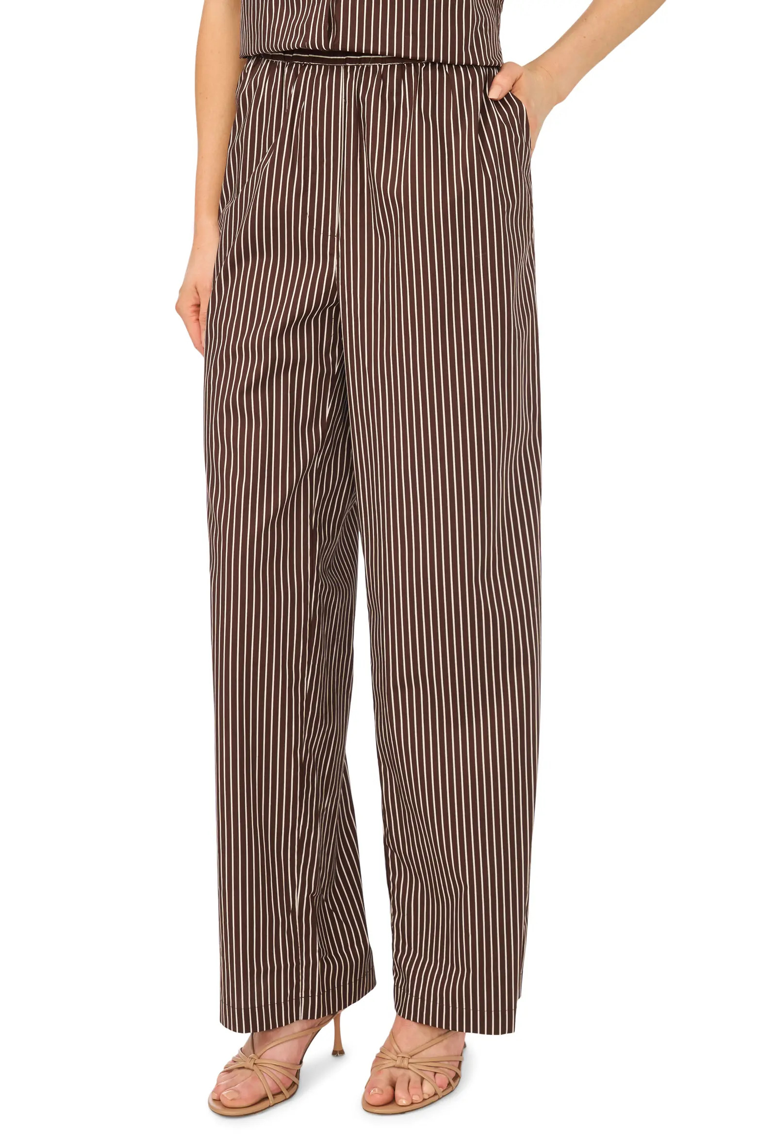 Striped Pull On Pants with Side Slits (Women) | Nordstrom | Nordstrom
