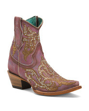Made In Mexico Leather Crystal Zipper Ankle Western Boots | Women's Shoes | Marshalls | Marshalls