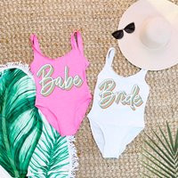 Bride Babes, Swimsuit, Bachelorette Party Swimsuits, Bridal Shirts, Bathing Suits, To Be, Custom Swi | Etsy (US)