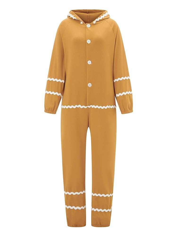 Christmas Gingerbread Man Costume Adult Couples Xmas Cosplay Shrek Jumpsuit Outfits Christmas Par... | Amazon (US)