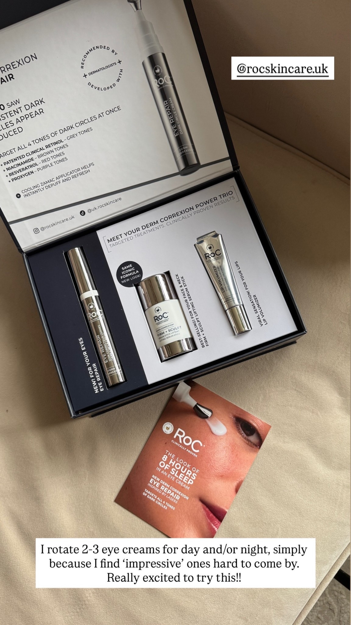 I rotate 2-3 eye creams for day and/or night, simply because I find ‘impressive’ ones hard to come by.
Really excited to try this one as it targets the different shades of discolouration under the eye!! @rocskincare

#LTKbeauty #LTKgiftguide #LTKuk