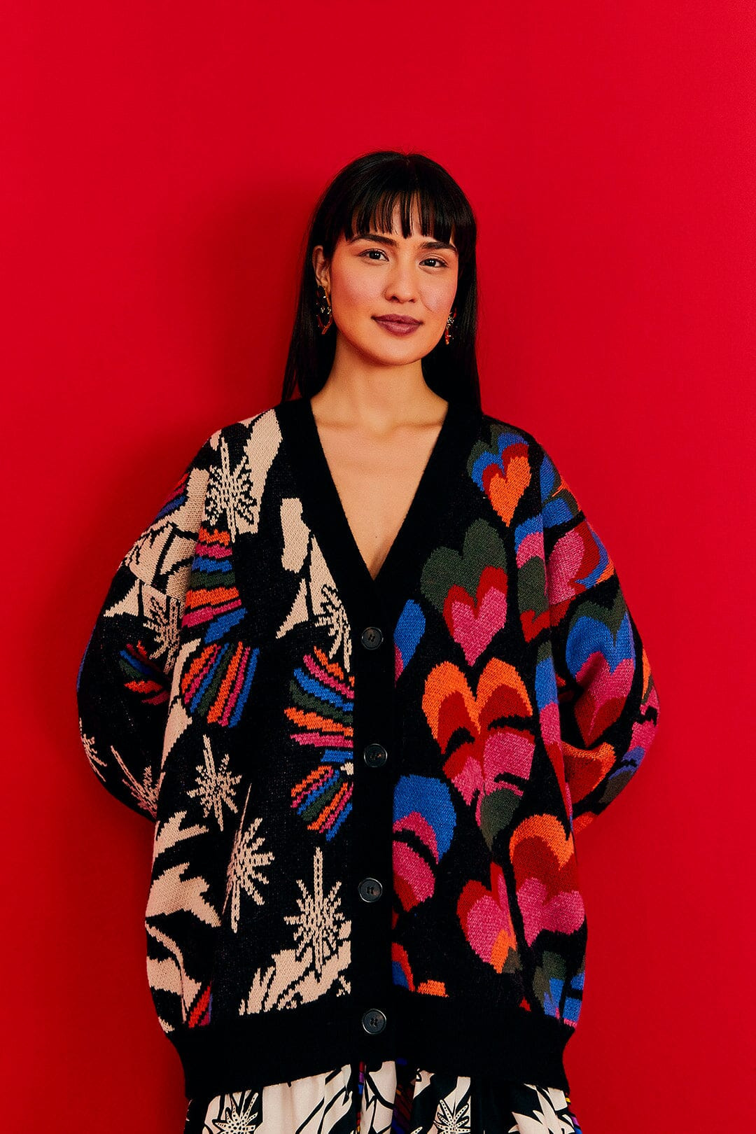 Mixed Rainbow Prints Cardigan | FarmRio (US)