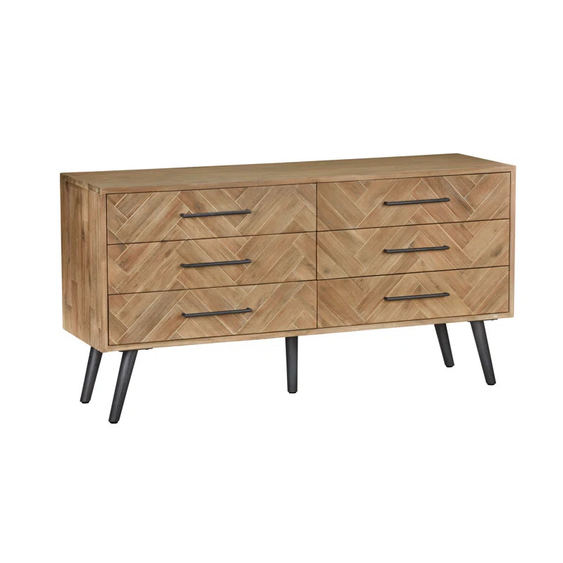 Jacqueline 6 Drawer 61'' W Solid Wood Double Dresser | Wayfair North America