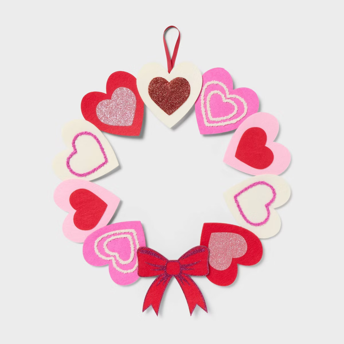 Valentine's Day Felt Heart and Bows Wreath - Spritz™ | Target