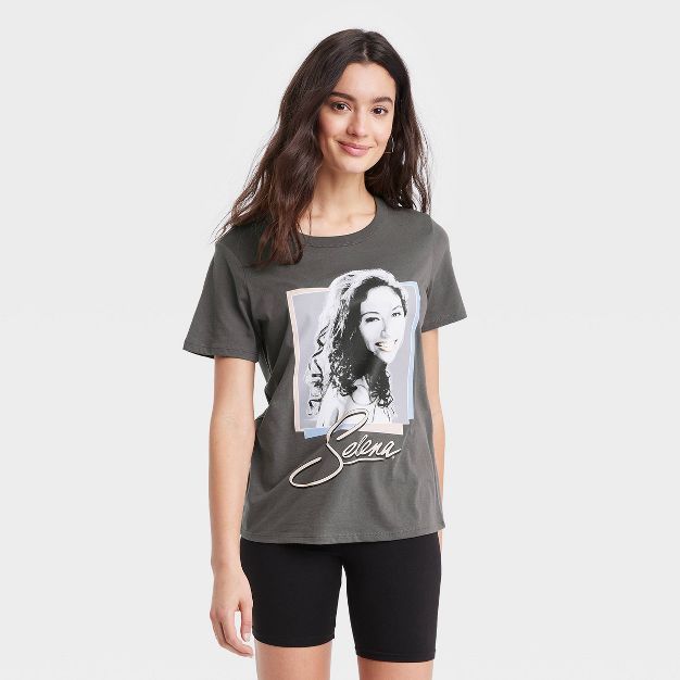 Women's Anything For Selena Short Sleeve Graphic T-Shirt - Charcoal Gray | Target