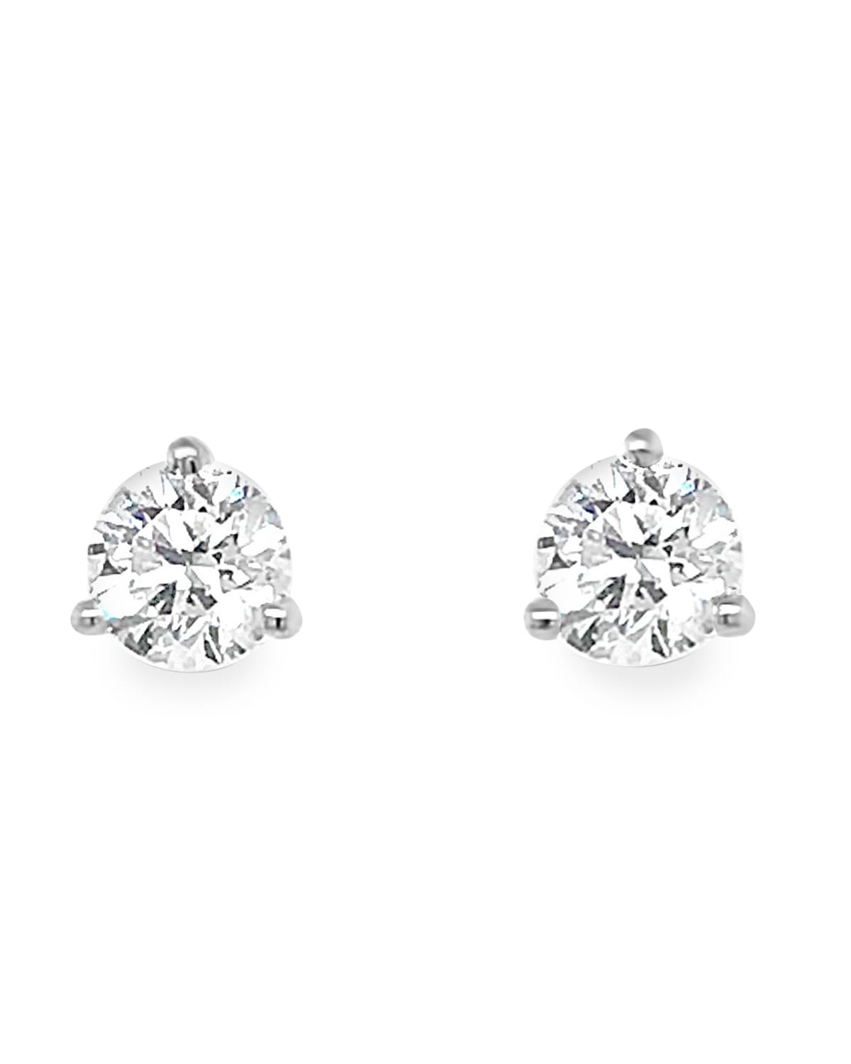 18k White Gold Martini-Set Diamond Earrings, 1.0tcw | Neiman Marcus