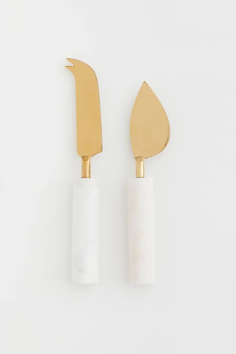 2-pack Marble Cheese Knives - Gold-colored/white - Home All | H&M US | H&M (US + CA)