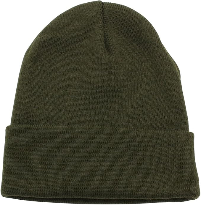 Top Level Beanie Men Women - Unisex Cuffed Plain Skull Knit Hat Cap | Amazon (US)