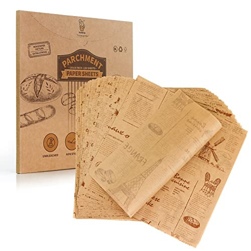 Katbite 130Pcs 10 Inch Sandwich Wrapping Paper, Heavy duty Deli Paper, Greaseproof & Non-stick Parchment Paper, Pre-cut Unbleached Parchment Paper is Perfect for Wrap Bread, Burger and Sandwich | Amazon (US)