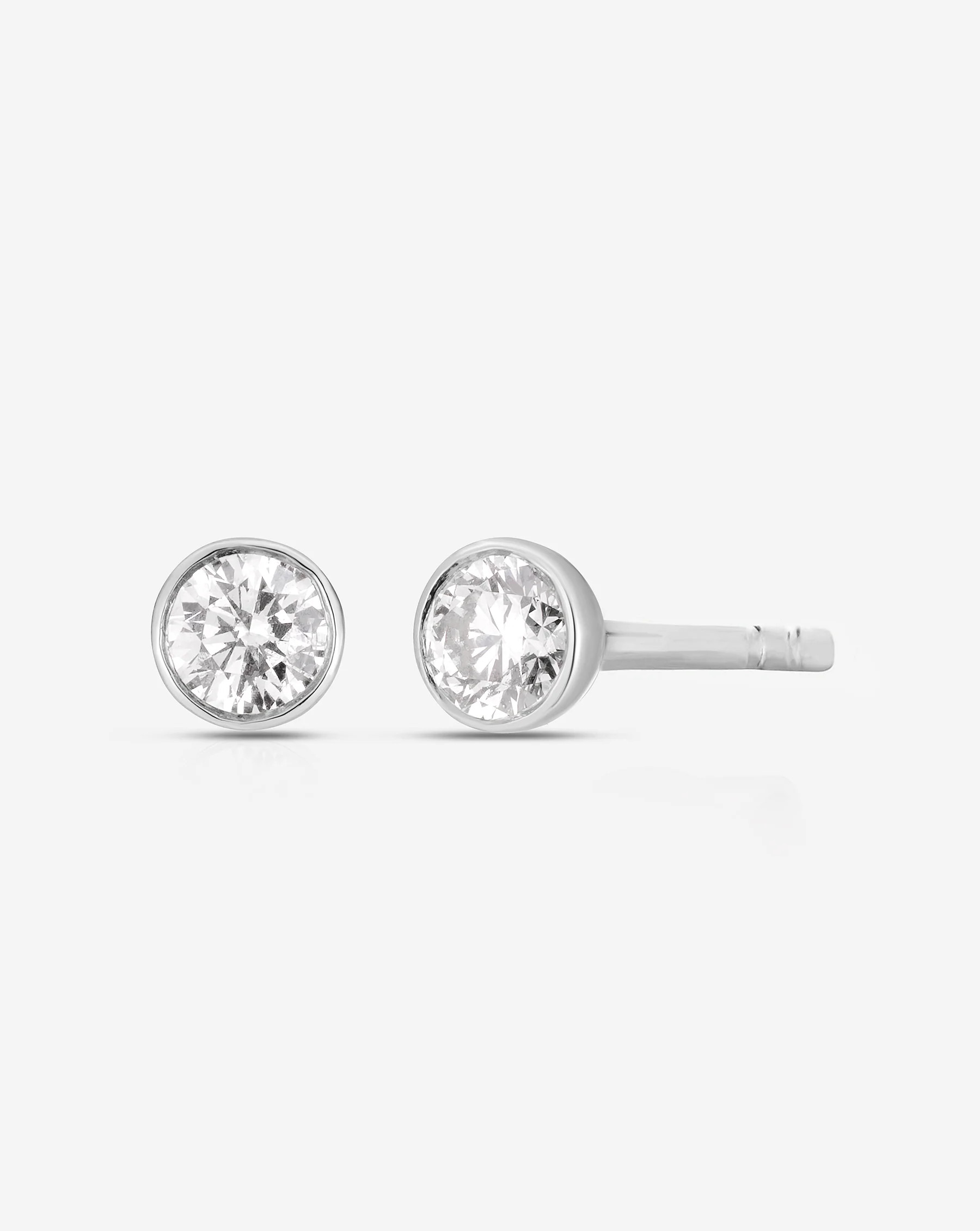 Bezel-Set Petite Diamond Studs | Ring Concierge