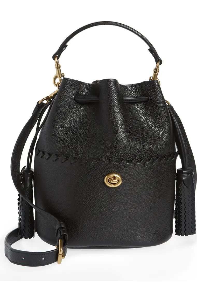 Lora Whipstitch Leather Bucket Bag | Nordstrom